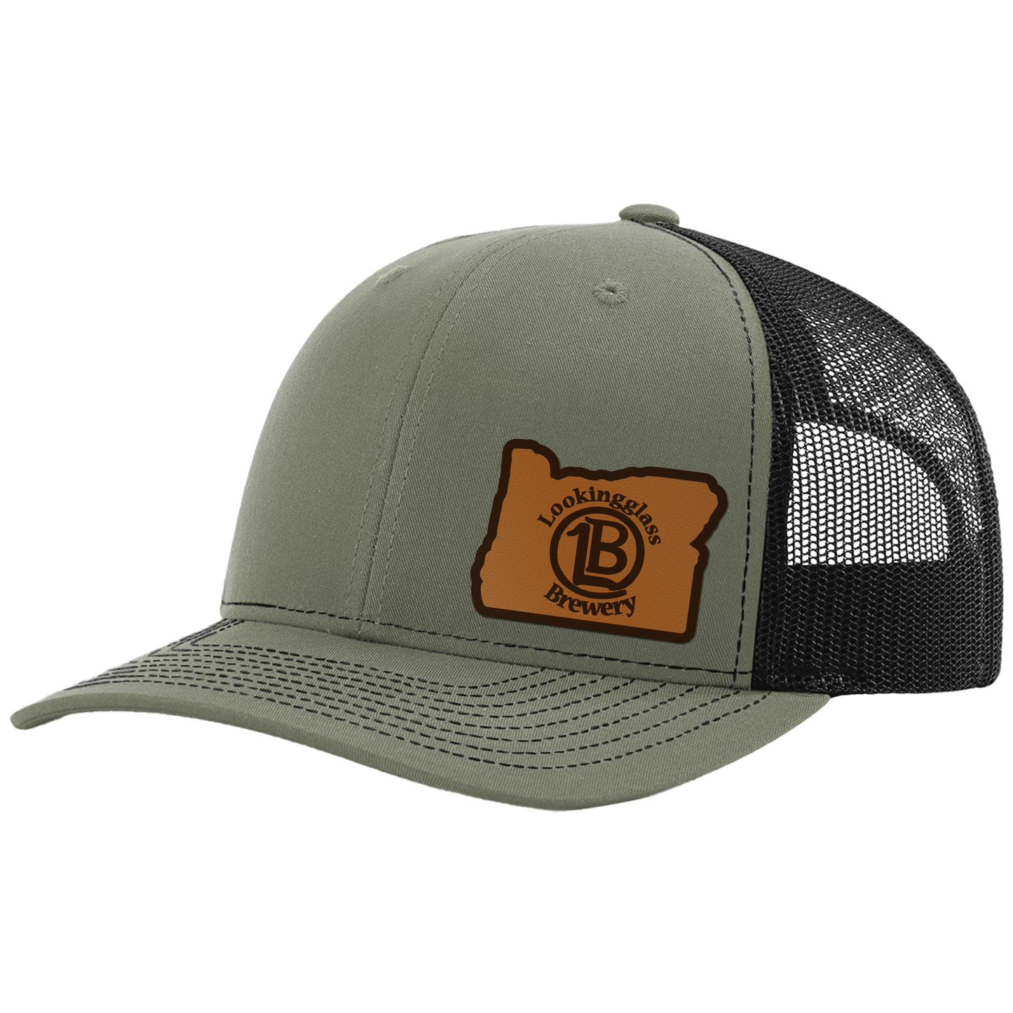 Looking Glass Oregon Logo Leather Patch Hat - Richardson 112
