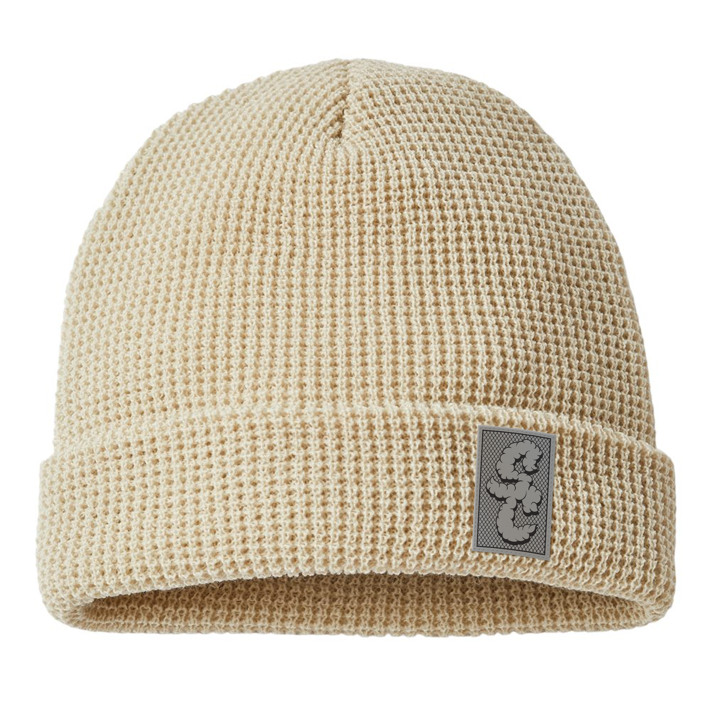 Smiles Engraved and Embroidered SC Patch Beanie - Richardson Waffle Cuffed Beanie 146R
