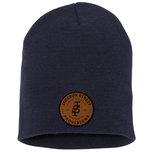 Jackson Street Provisions Brand Logo Engraved and Embroidered Patch Skull Beanie - Yupong 1500KC