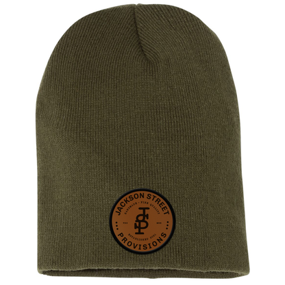 Jackson Street Provisions Brand Logo Engraved and Embroidered Patch Skull Beanie - Yupong 1500KC
