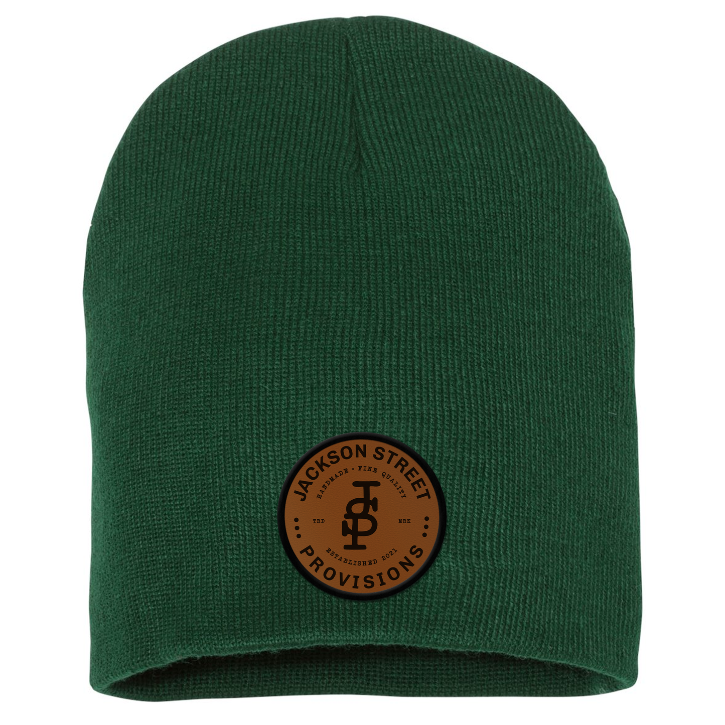 Jackson Street Provisions Brand Logo Engraved and Embroidered Patch Skull Beanie - Yupong 1500KC