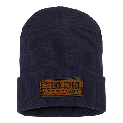 Jackson Street Provisions Engraved and Embroidered Patch Beanie - Yupong 1501KC
