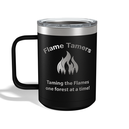 Flame Tamers Engraved Coffee Mug - 15oz Camp Mug