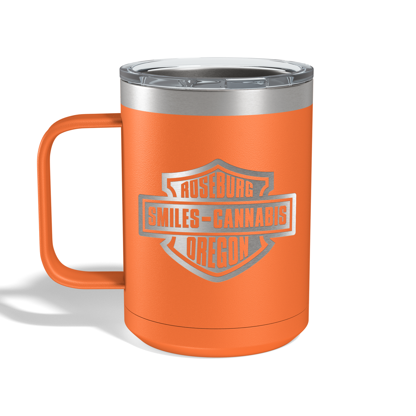 Smiles Harley Engraved Coffee Mug - 15oz Camp Mug