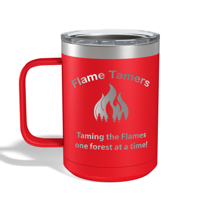 Flame Tamers Engraved Coffee Mug - 15oz Camp Mug