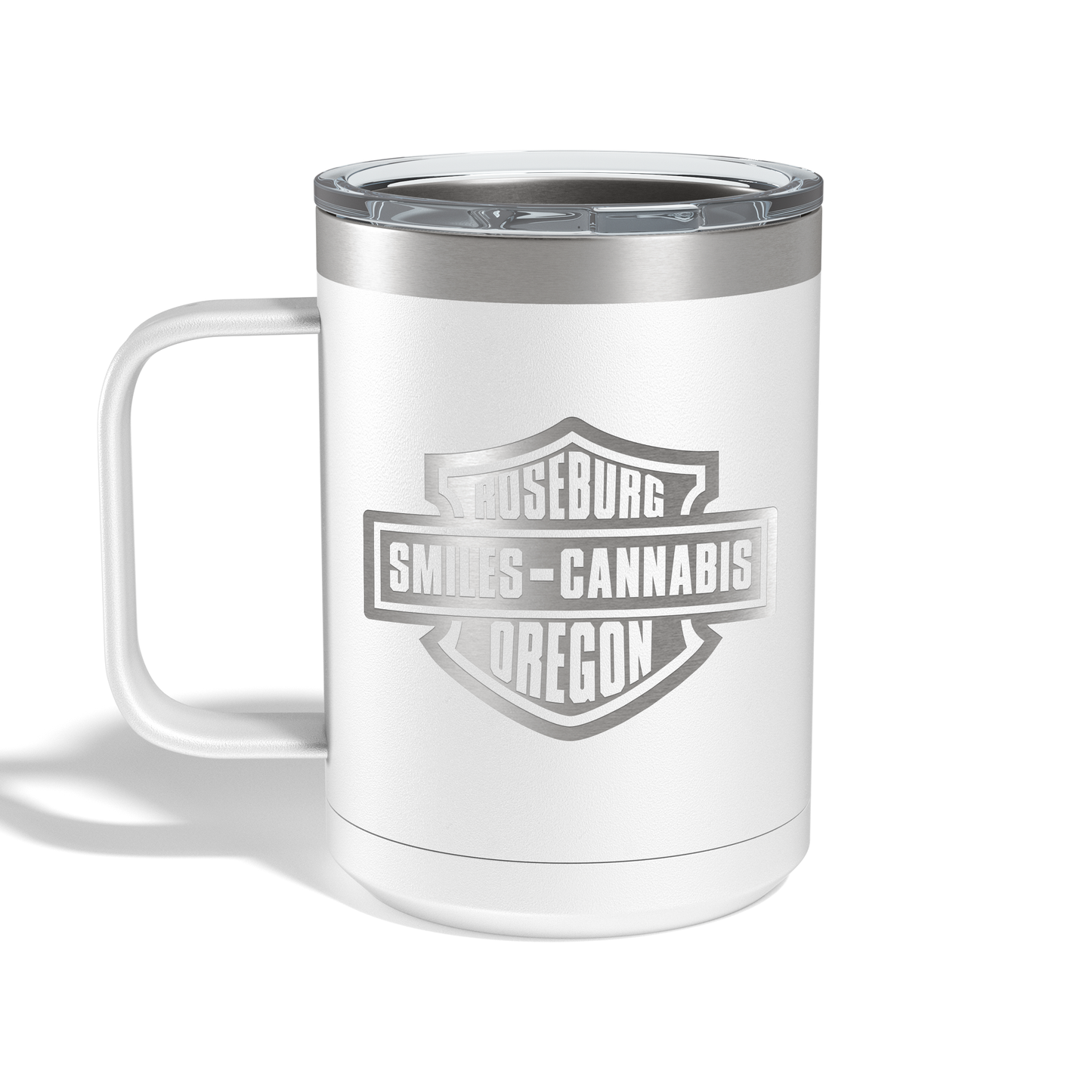 Smiles Harley Engraved Coffee Mug - 15oz Camp Mug