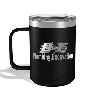 D&E Plumbing Engraved Coffee Mug - 15oz Camp Mug