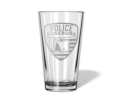 Roseburg PD Personalized Patch Pint or Whiskey Glass
