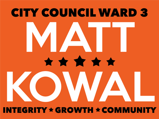 Matt Kowal City Council Yard Signs (Pack of 50)