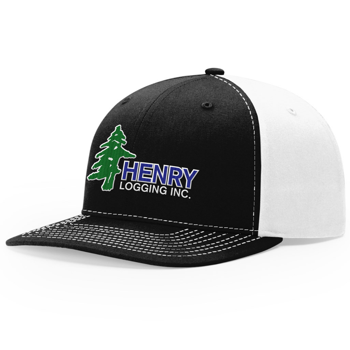 Henry Logging Twill Back Hat Embroidered Hat Green/Blue Edition - Richardson Hat 312