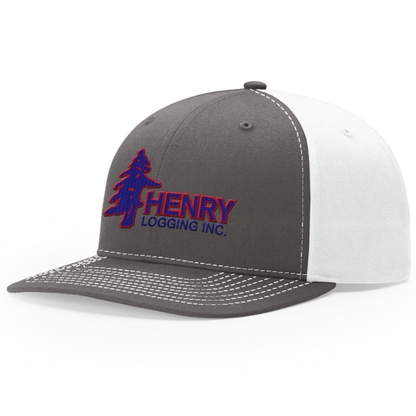 Henry Logging Twill Back Hat Embroidered Hat Red/Blue Edition - Richardson Hat 312