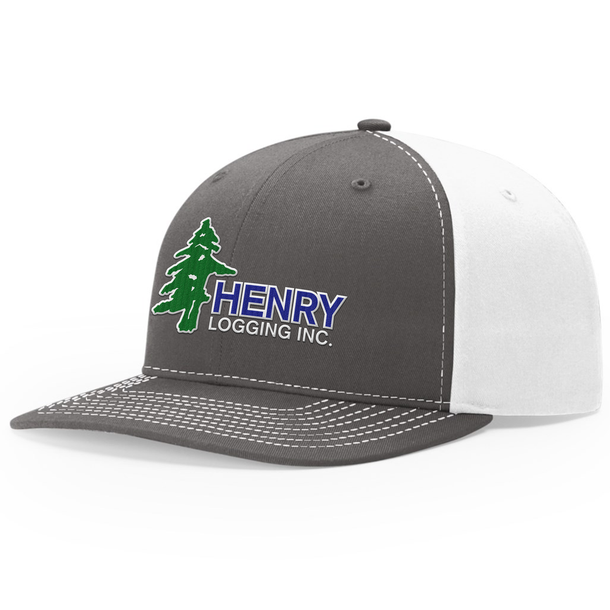 Henry Logging Twill Back Hat Embroidered Hat Green/Blue Edition - Richardson Hat 312