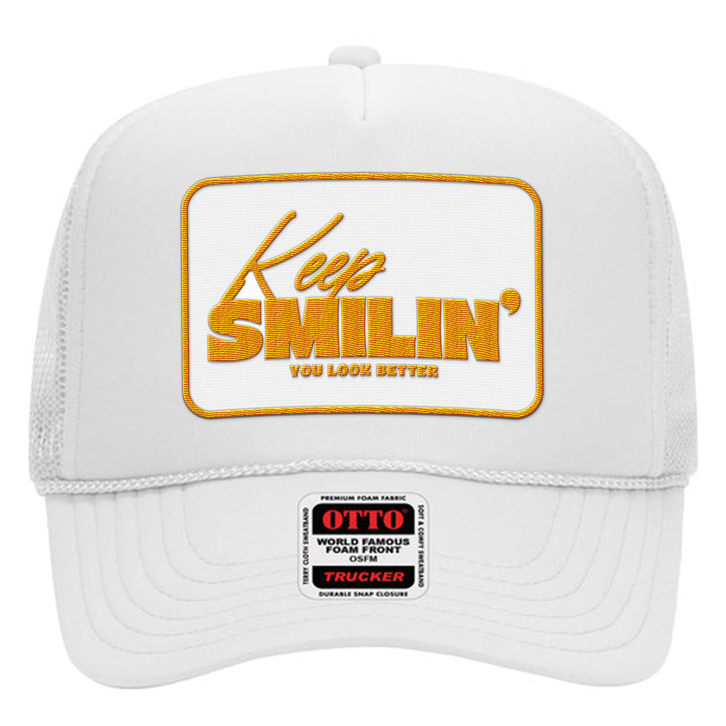 Bru Coffee Keep Smilin' Embroidered Patch Hat - Otto 39-165