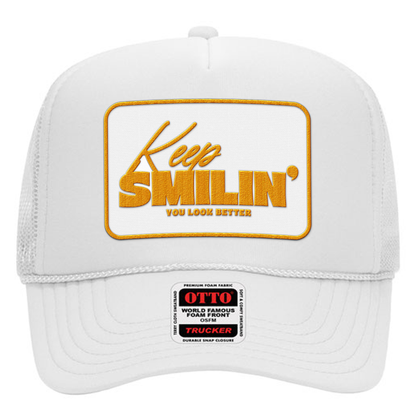 Bru Coffee Keep Smilin' Embroidered Patch Hat - Otto 39-165