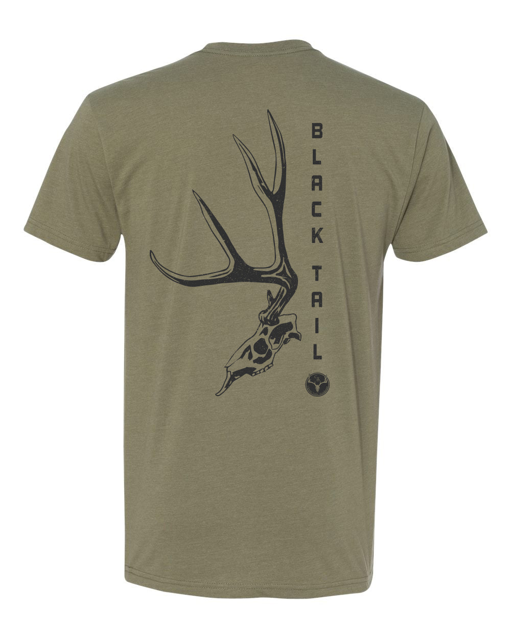 Chasin Tailz Black Tail Skull Men's TShirt - 6210 Light Olive