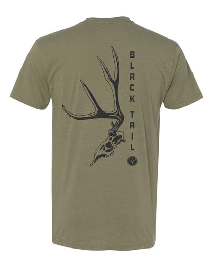 Chasin Tailz Black Tail Skull Men's TShirt - 6210 Light Olive