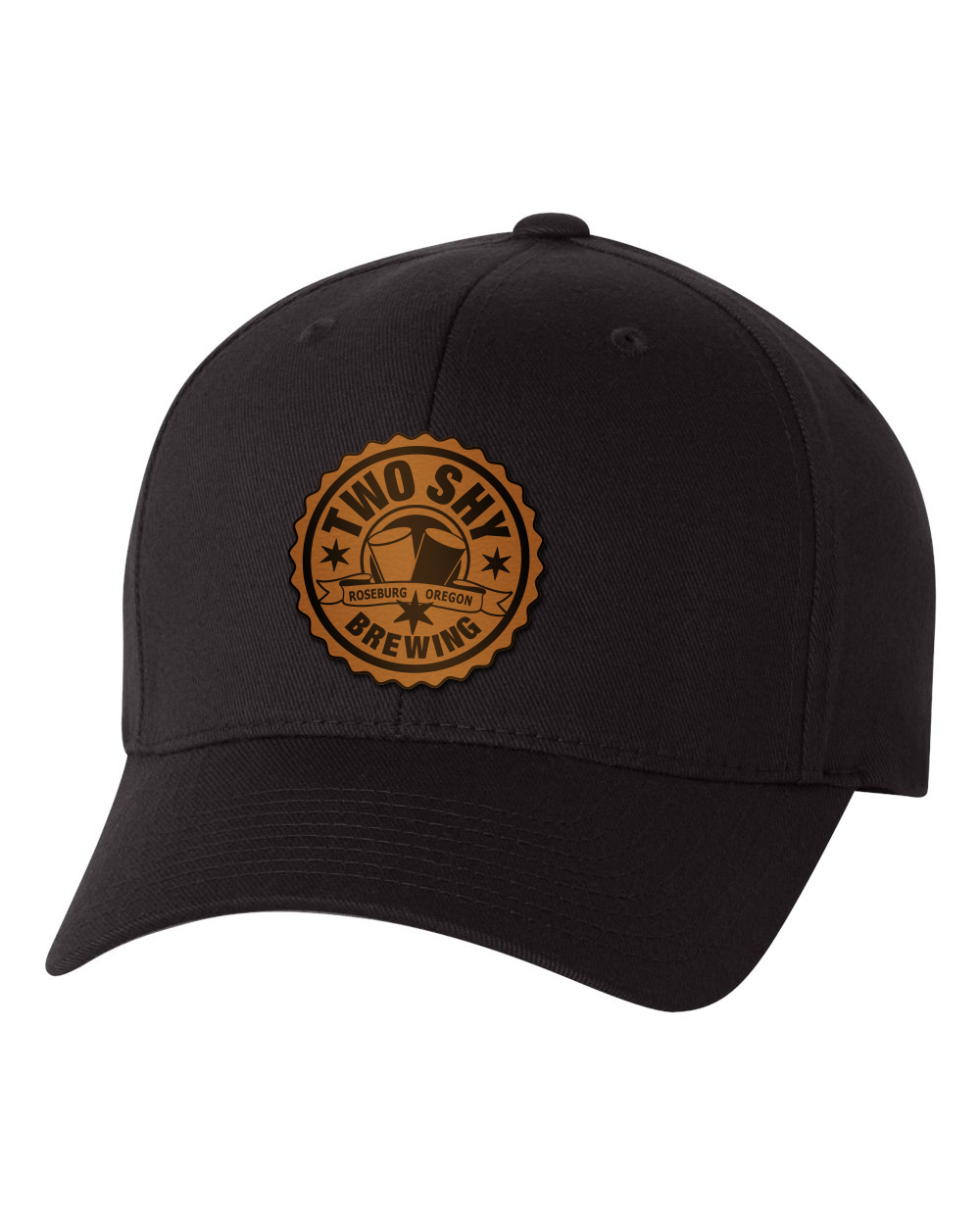 Two Shy Flex Fit Hat with Leather Patch