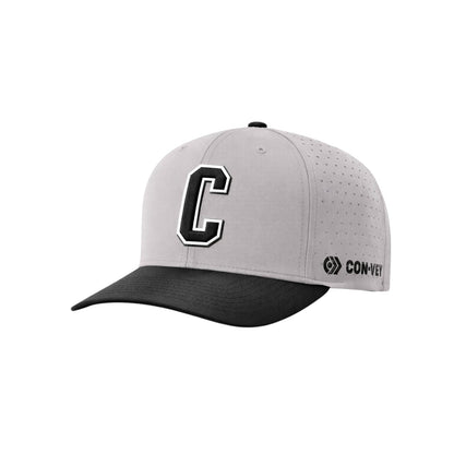 Convey Baseball Puff Embroidered Hats - Richardson 632 Gray/Gray/Black
