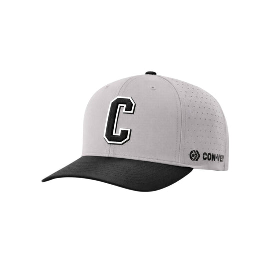 Convey Baseball Puff Embroidered Hats - Richardson 632 Gray/Gray/Black