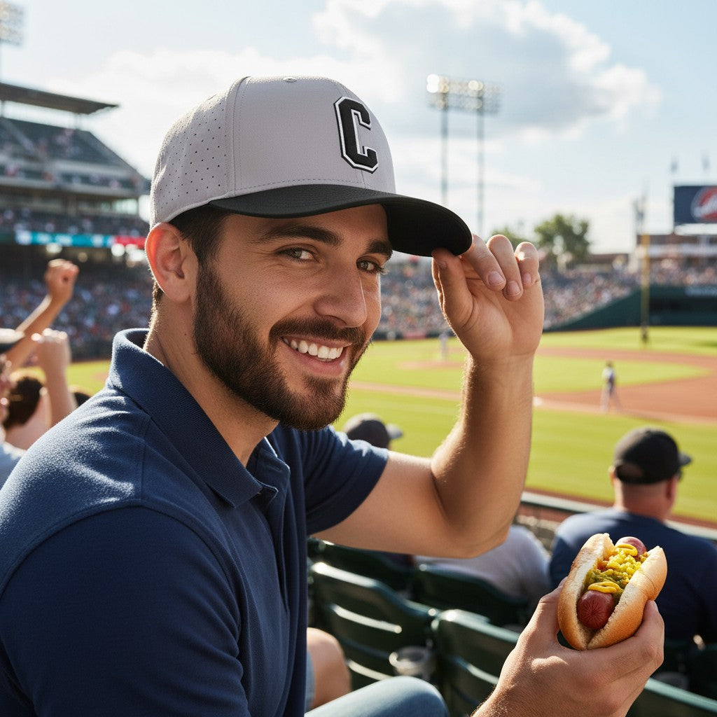 Convey Baseball Puff Embroidered Hats - Richardson 632 Gray/Gray/Black