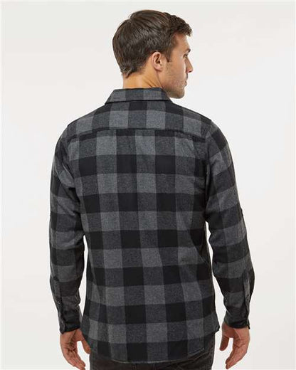 Valley Tel Plaid Shirt with Leather Patch -Charcoal/Black 8210