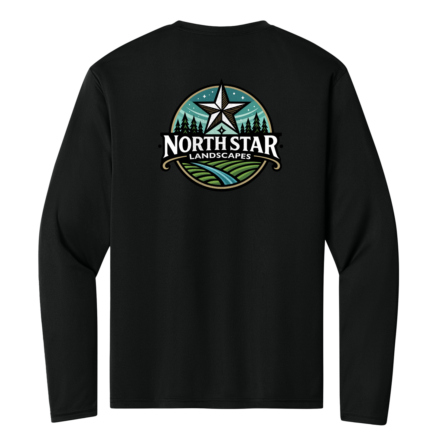North Star Landscape Light Weight Long Sleeve Tshirt - A4N3165 Black