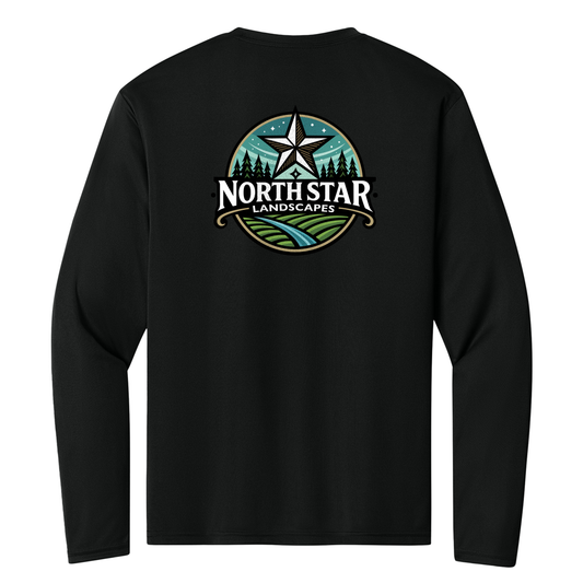 North Star Landscape Light Weight Long Sleeve Tshirt - A4N3165 Black