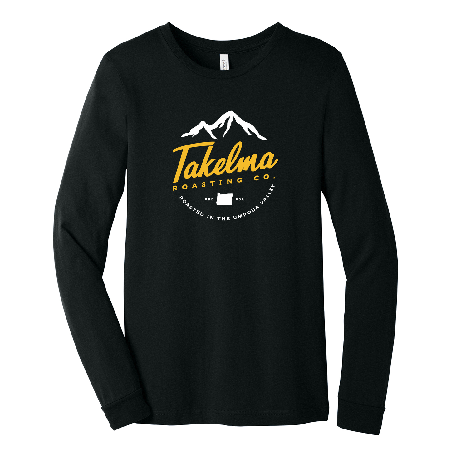 Takelma Mountain Printed Long Sleeve Shirt - LC and Back 3501CVC Black