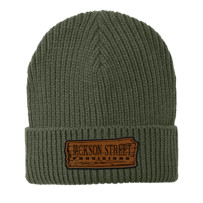 Jackson Street Provisions Engraved and Embroidered Patch Beanie - C908 Watch Beanie