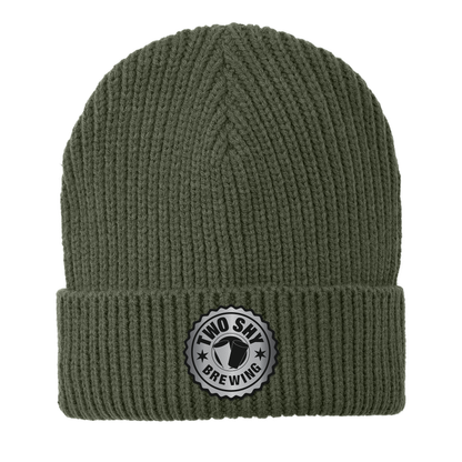 Two Shy Engraved and Embroidered Black/Silver Patch Watch Beanie - c908 Watch Beanie