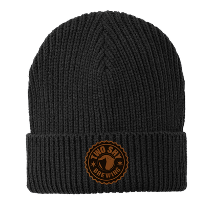 Two Shy Engraved and Embroidered Rawhide Patch Watch Beanie - c908 Watch Beanie