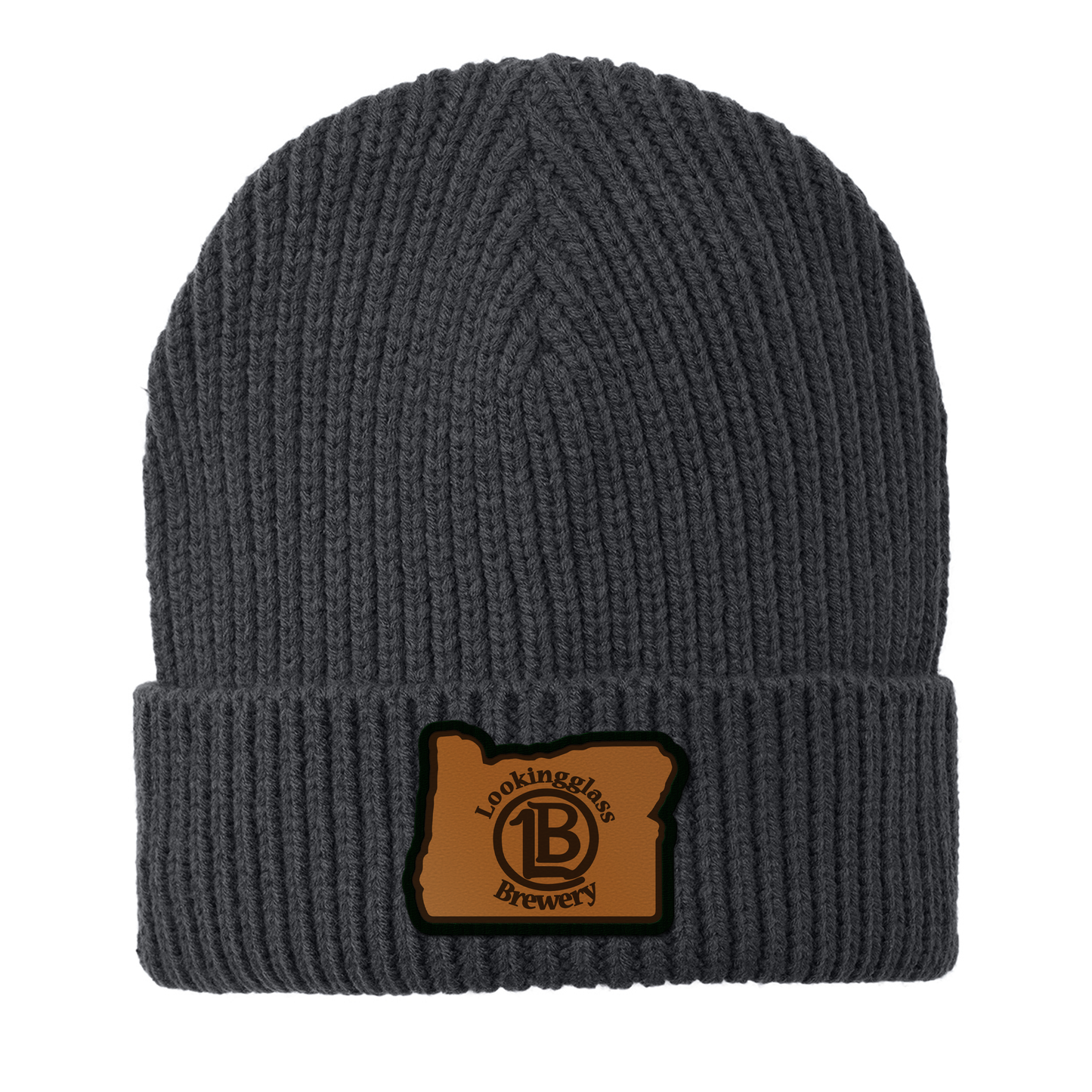 Lookingglass Brewery Engraved and Embroidered Patch Beanie - C908 Watch Beanie