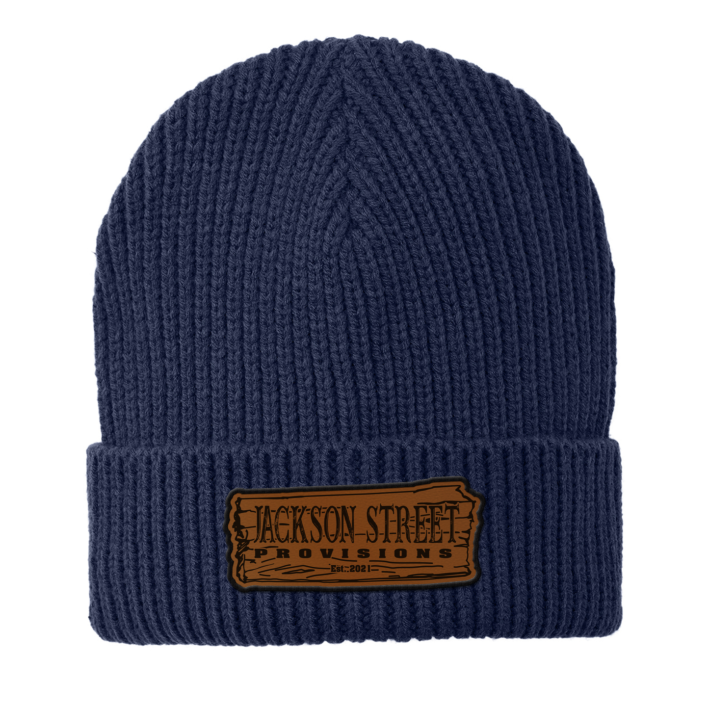 Jackson Street Provisions Engraved and Embroidered Patch Beanie - C908 Watch Beanie