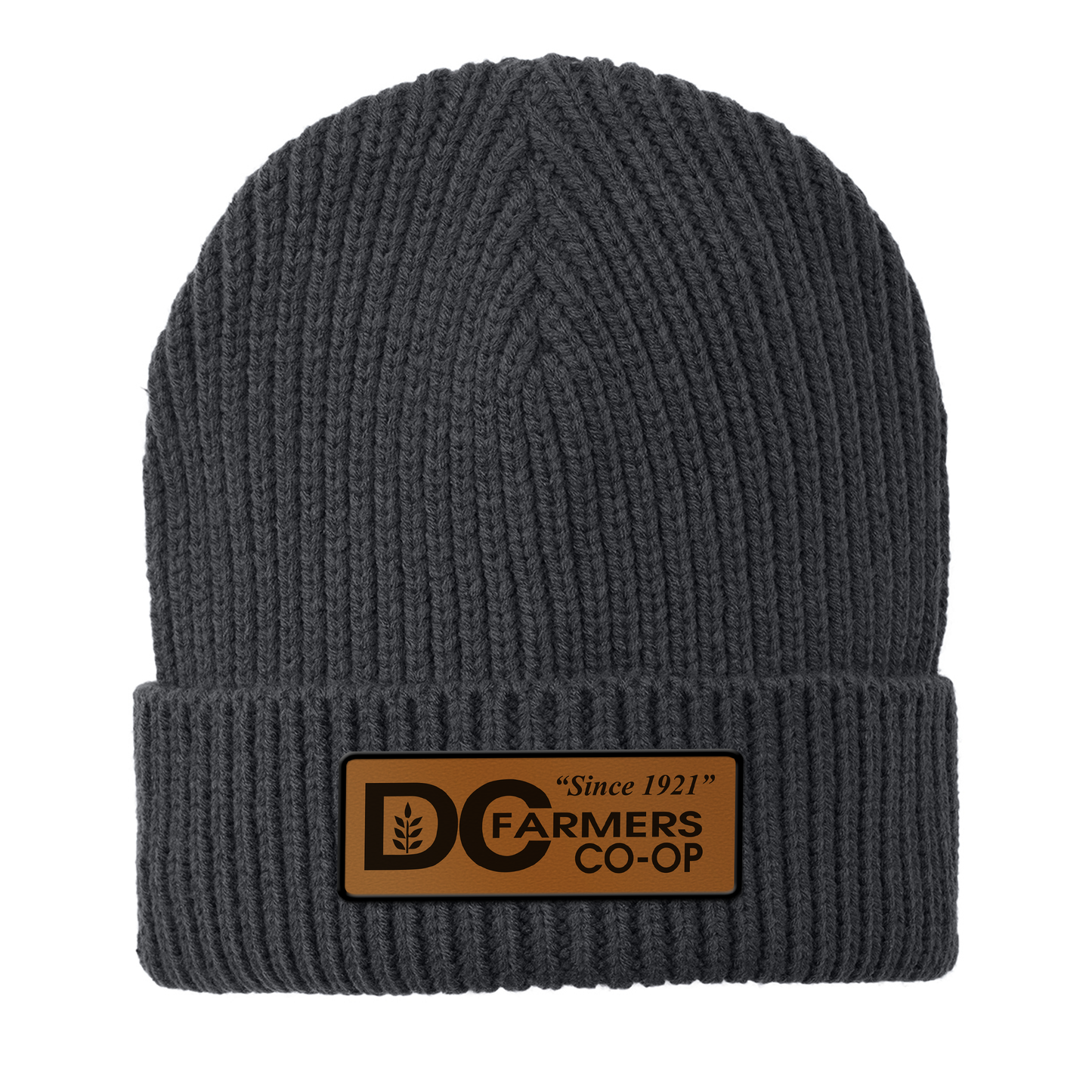 DC Co-op Logo Rawhide Leather Patch Beanie - C908