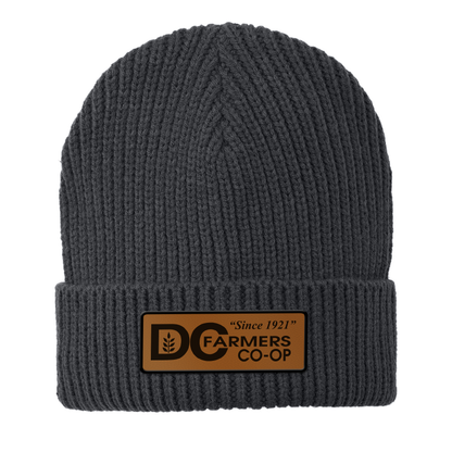 DC Co-op Logo Rawhide Leather Patch Beanie - C908