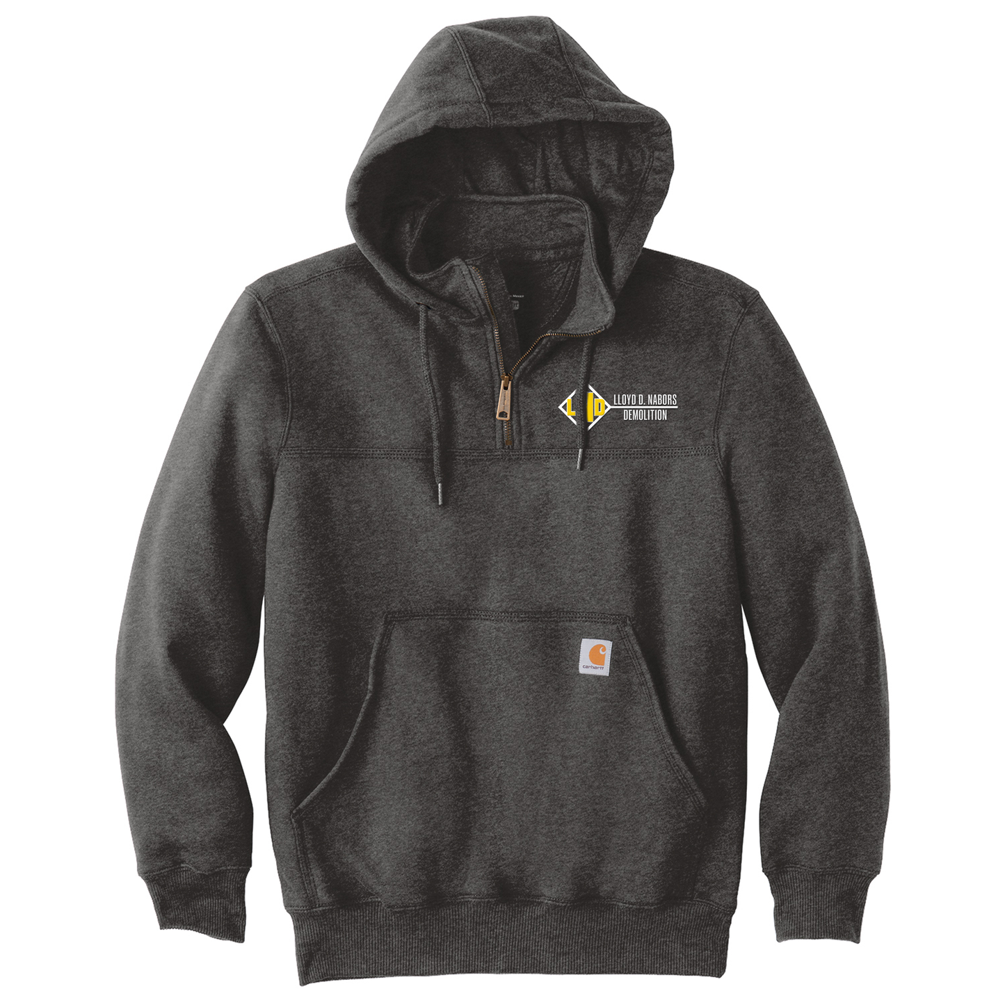 Nabors Demolition Carhartt Hoodie - Carbon Heather Carhartt® Rain Defender® Paxton Heavyweight Hooded Zip Mock Sweatshirt
