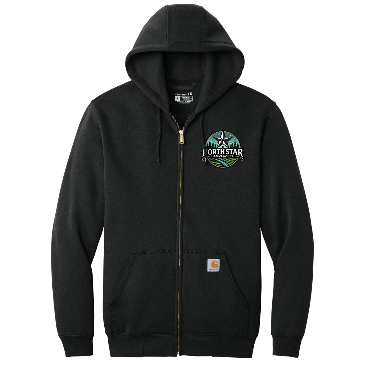 North Star Landscape Printed Carhartt Midweight zip hoodie - CTK122 Black