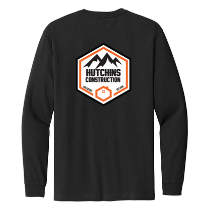 Hutchins Construction Printed Carhartt Long Sleeve Pocket Tshirt - Black CTK126