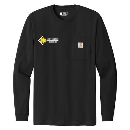 Nabors Construction Printed Carhartt Long Sleeve Pocket Tshirt - Black CTK126