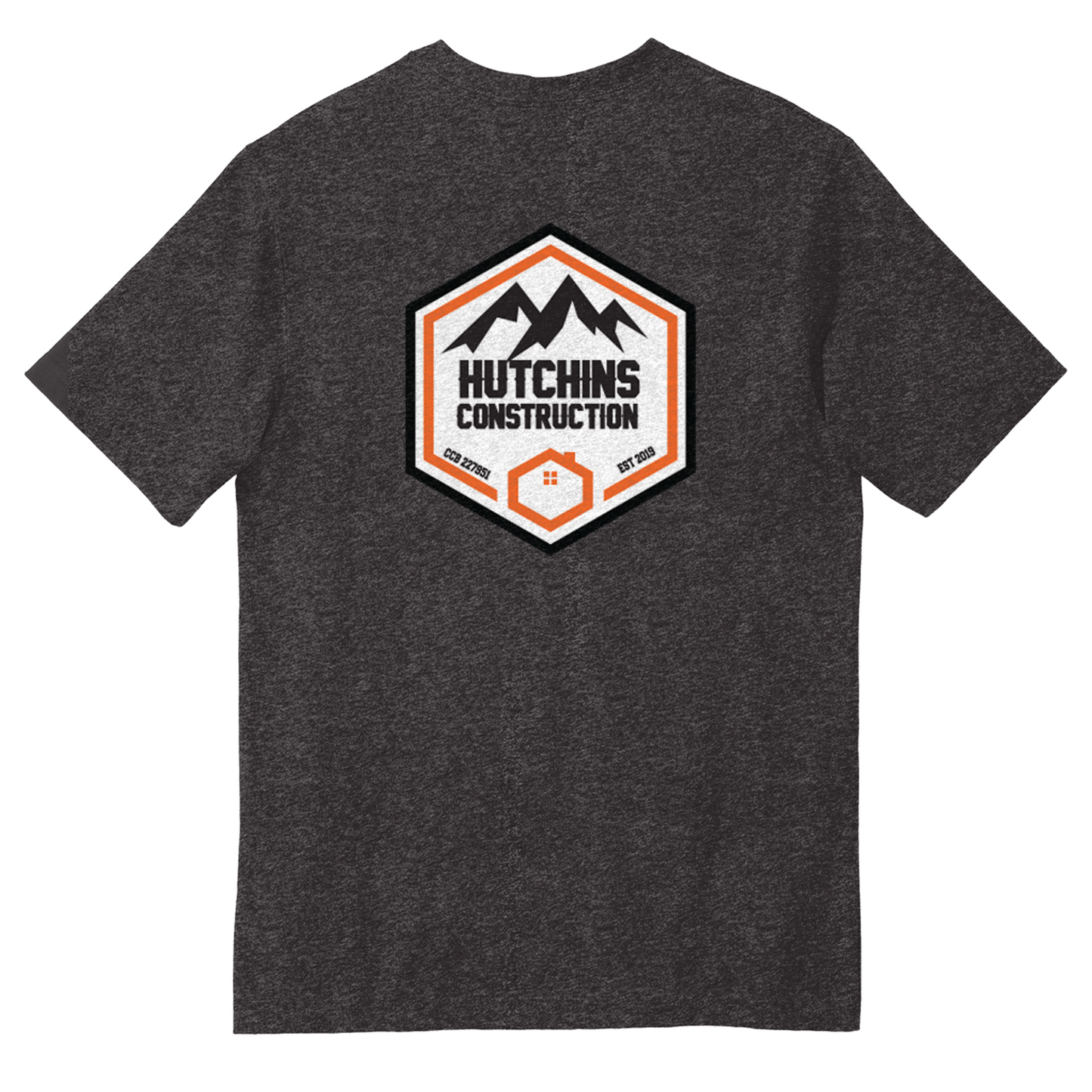 Hutchins Construction Printed Carhartt Tshirt - Carbon Heather CTK87
