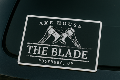 The Blade Axe House Decals 4in x 2.75in