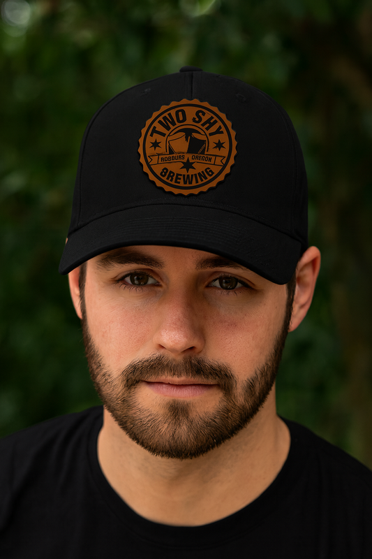 Two Shy Flex Fit Hat with Leather Patch