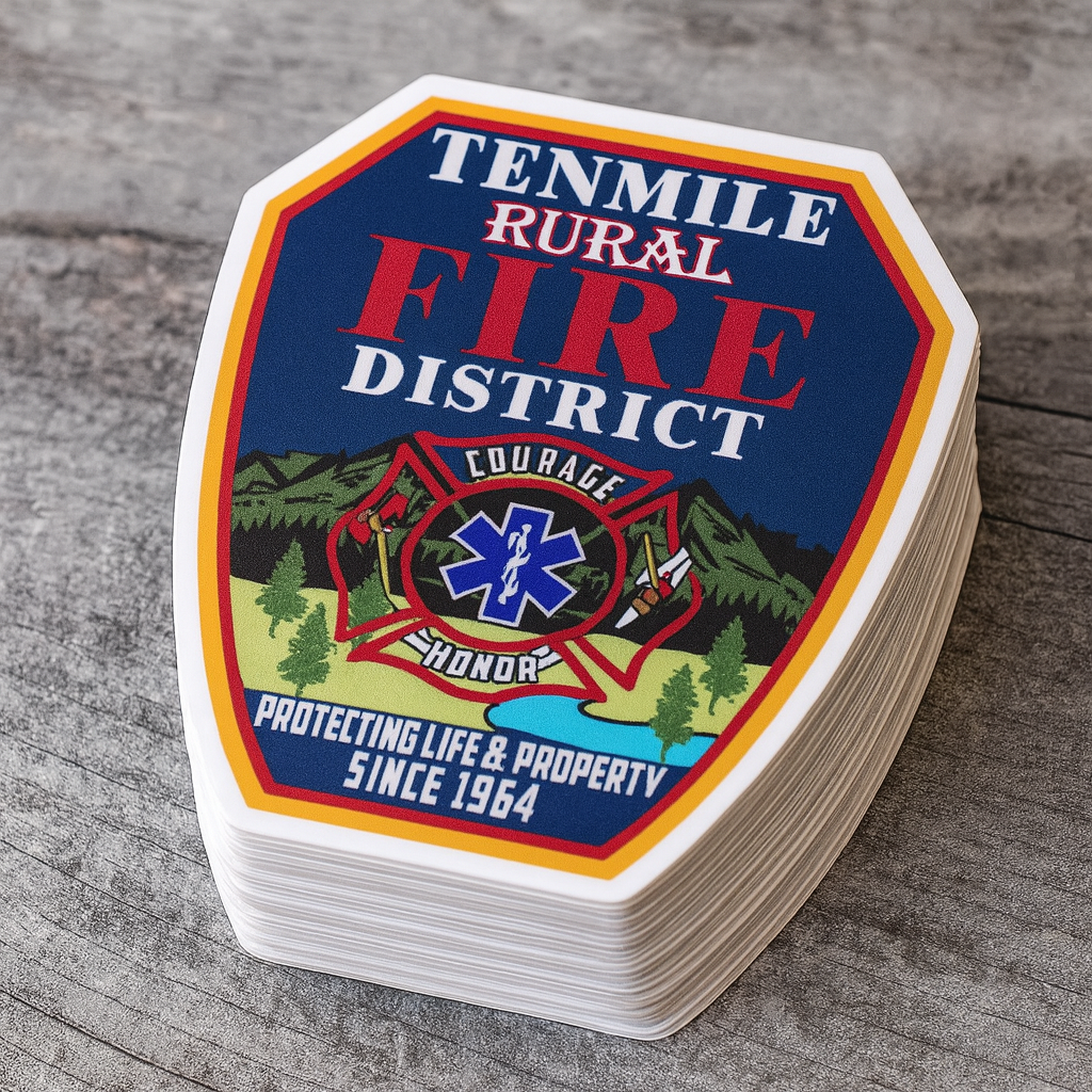 Ten Mile Fire Die Cut Decals 4 x 3.5
