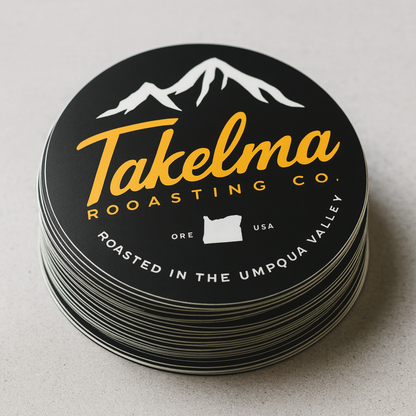 Takelma Coffee Roasting Die Cut Decals 3.5x3.5