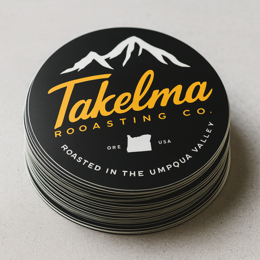 Takelma Coffee Roasting Die Cut Decals 3.5x3.5