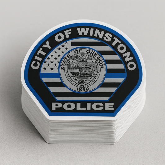 Winston Police Patch Die Cut Decals 3.75x3