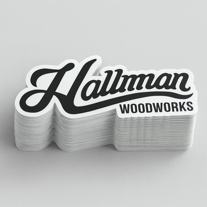 Hallman Woodworks Die Cut Decals 4.5x1.75