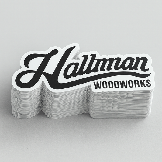 Hallman Woodworks Die Cut Decals 4.5x1.75