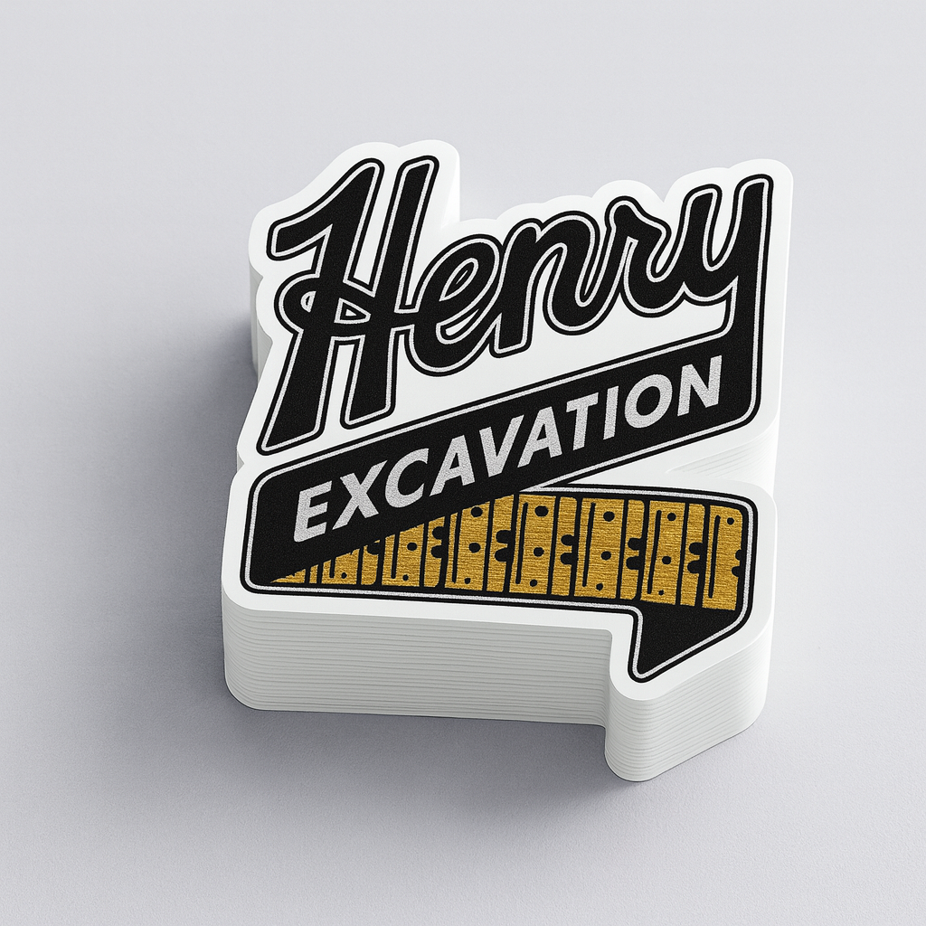 Henry Excavating Tracks Die Cut Decals 4inx4in