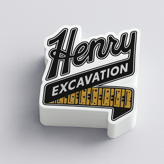 Henry Excavating Tracks Die Cut Decals 4inx4in
